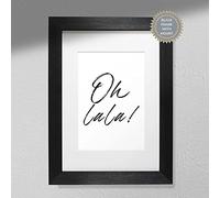 Hygge Creations Oh Lala! Print - Art mural amusant | Impression humoristique | Cadre noir sans support A4