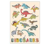 Hygge Creations Poster dinosaures - Pour chambre d'enfant | Impression murale dinosaure | Décoration de chambre d'enfant uniquement A4