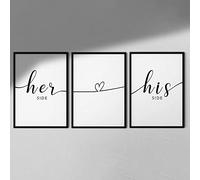 Hygge Creations, Side-Typography (lot de 3), papier d'art 230 g/m², impression A4 montée dans un cadre blanc A3 - Impression A5 montée dans un cadre A4
