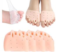 Hyggear Hyggear Lot de 2/4 paires de correcteurs d'oignons, en silicone, séparateurs d'orteils, séparateurs d'orteils, coussins respirants et doux pour femme (couleur chair)