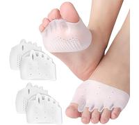 Hyggear Lot de 2 paires de séparateurs d'orteils en silicone pour femme, correcteur d'oignon, séparateurs d'orteils antidérapants pour corriger les orteils qui se chevauchent, blanc