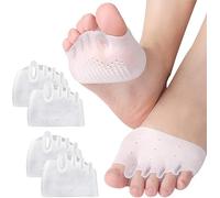 Hyggear Lot de 2 paires de séparateurs d'orteils en silicone pour femme - Séparateurs d'orteils antidérapants pour corriger les orteils qui se chevauchent - Transparent