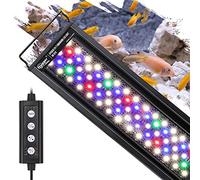 hygger Aquarium Eclairage, aquarium Eclairage LED, Mode 24/7 pour Lever de Soleil-jour-lumière, Minuterie Réglable, Luminosité Réglable, avec Support Coulissant, 7 Couleurs (14W)