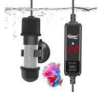 hygger Chauffage Aquarium Mini Chauffage Aquarium, Submersible Chauffage pour Aquarium, Réglable Aquarium Heater 15-34℃ avec Digital Display Controller pour Aquarium de Poissons et de Tortues (10W)