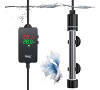 hygger Chauffage Aquarium Submersible Chauffage d'Aquarium avec Thermostat 200W, Réglable Aquarium Heater de Poissons et de Tortues de 75 à 151L(15-34°C)