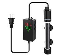 hygger Chauffage d'aquarium 200 W pour réservoirs de 78 à 125 litres, contrôle précis de la température ± 0,5 °C, double sonde, contrôleur externe, protection contre la surchauffe et la course à sec