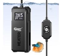 hygger Chauffage d'aquarium 50 W/100 W/150 W/200 W Puissance réglable, Chauffage d'aquarium avec protection haute température, Chauffage pour réservoir de tortues avec mise hors tension automatique