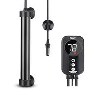 hygger Chauffage d'aquarium 50 W en titane avec driver LED numérique et sonde de température, chauffage submersible pour aquarium avec calibrage de température, pour eau salée et eau