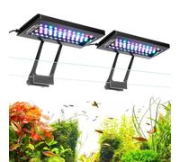 hygger Dual Channel Clip On Éclairage Aquarium LED, 24W Full Spectrum Lampe Aquarium, 24/7 Lighting and DIY Mode with 7 Colors, Luminosité Réglable Fish Tank LED Light pour Aquariums de 75-115L(2)