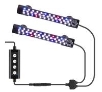 hygger Dual Channel Submersible Éclairage Aquarium LED, 12W Full Spectrum LED Light Aquarium, Lampe Aquarium avec 3 Rangées de Perles, 7 Couleurs et Luminosité Réglable pour Aquariums de 15-60L (2)
