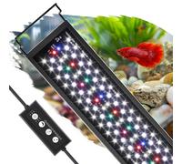 hygger Éclairage Aquarium, Rampe LED Aquarium, neon eclairage avec contrôleur, 3 modes avec minuteur, 9 couleurs, 10 luminosité, supports extensibles, 16W pour réservoir d'eau douce 30-45CM (24W)