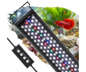 hygger Éclairage Aquarium, Rampe LED Aquarium, neon eclairage avec contrôleur, 3 modes avec minuteur, 9 couleurs, 10 luminosité, supports extensibles, 16W pour réservoir d'eau douce 30-45CM (20W)