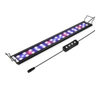 Hygger Éclairage LED d'aquarium 16 W Avec minuterie Intensité variable Support réglable Pour aquarium 28-137 cm Lumière blanche, bleue et rouge