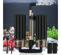 hygger Filtre à Double éponge pour Aquarium Amélioré avec Double Filtration, Pivotant et Clip Extensible Filtre à éponge Submersible d'eau Douce ou d'eau Salée Jusqu'à 208 litres