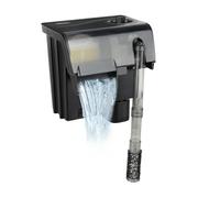 hygger Filtre d'aquarium à accrocher à l'arrière de 132 GPH pour filtre d'aquarium silencieux de 37 à 100 gallons, filtre de plaque de cuisson cascade réglable avec 4 cartouches et tuyau d'extension