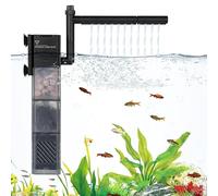 hygger Filtre d'aquarium silencieux 5 en 1, filtre interne en 3 étapes avec aération et filtre submersible à débit réglable Rainfal pour 8 W