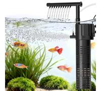 hygger Filtre Interieur Aquarium, 800L/H 10W Adjustable Aquarium Filtre, Quiet Power Fish Tank Filter Pump pour Aquariums with Rainfall Aeration for 55-110L Freshwater and Saltwater Tanks