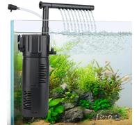 hygger Filtre interne 4 en 1 pour aquarium, filtre submersible à débit réglable 800 l/h, puissance 10 W, filtres d'aquarium silencieux avec aération et pluie pour réservoir de 50 à 10 gallons