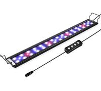 hygger Lampe LED pour aquarium 25 W avec minuterie et fonction à intensité variable, support réglable pour aquarium de 28 à 137 cm (lumière blanche, bleue et rouge)