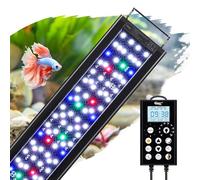 hygger Lumière LED d'aquarium, Lumière à aquarium à spectre complet, Lumière pour plantes d'aquarium avec contrôleur, 5 modes avec minuteur, 8 couleurs, luminosité réglable 10 (46W （90-105CM）)