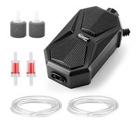 hygger Mini Pompe à Air pour Aquarium, 4W Mini Fish Tank Air Pump Silent, 18 GPH Petite Pompe à Double Simple avec Accessoires Adaptée Aux Aquariums up to 140L