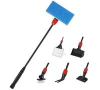 hygger Outils de nettoyage pour vitres d'aquarium avec grattoir à algée, brosse, éponge, râteau à gravier, filet 6 en 1 (petit)