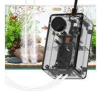 hygger Petite Pompe à Air Aquarium Ultra Silencieuse, 2,5W Pompe à Oxygène pour Aquarium Réglable avec Structure Transparente <40db Équipé à Bulles