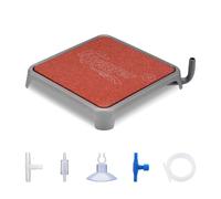 hygger Pierre à gazéifier pour aquarium, diffuseur d'air d'aquarium, pierre à oxygène, kit de gazéificateur, rouge, forme carrée, avec tous les accessoires, 42 mm