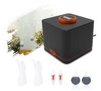 hygger Pompe à Air Aquarium, 4W Pompe à Air Aquarium Très Silencieuse Réglable Pompe à Oxygène pour Bol de Poisson de 1100 litres avec Tuyau Air, Pierre à Air Et Valve Anti Retour