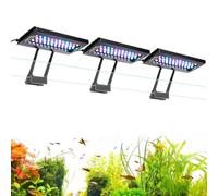 hygger Three Channel Clip On Éclairage Aquarium LED, 36W Full Spectrum Lampe Aquarium, 24/7 Lighting and DIY Mode with 7 Colors, Luminosité Réglable Fish Tank LED Light pour Aquariums de 115-227L(3)