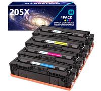 Hyggetech 205X CF530X Toner de Rechange Compatible pour HP 205X CF530X 205A CF530A CF531X CF532X CF533X Toner pour HP Color Laserjet Pro M154A M154NW MFP M181FW M180N M180 M180NW M181 (BK/C/M/Y)