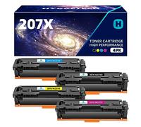 Hyggetech 207X Toner avec Chip de Remplacement Compatible pour HP 207X 207A Multipack (W2210X W2211X W2212X W2213X) pour HP Color Laserjet Pro M283fdw M255dw M282nw M283fdn M255nw M282 M283.