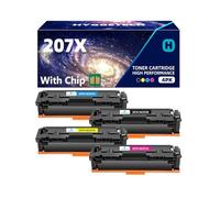 Hyggetech 207X Toner (avec Puce) Compatible pour Toner HP 207X 207A Toner pour HP Color Laserjet Pro M283fdw M255dw M282nw M283fdn M255nw M255nw M282 M283 W2210X W2211X W2212X W2213X