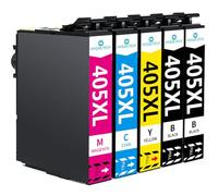 Hyggetech 405XL Lot de 5 Cartouches d'encre compatibles pour Epson 405XL Compatible avec Epson Workforce WF-3820DWF WF-3825DWF WF-4820DWF WF-4825DWF WF-4830DTWF WF-7830DTWF WF-7835DTWF WF-7840DTWF