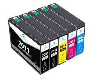 Hyggetech Cartouches d'encre pour remplacer Epson T7011 T7012 T7013 T7014 compatibles avec Epson Workforce Pro WP4015 WP4025 WP4095 WP4515 WP4525 WP4535 WP4545 WP4595