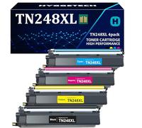 Hyggetech TN248XL Lot de 4 Toners compatibles avec Brother TN248XL TN-248XL TN-248VAL TN248 pour Brother DCP-L3560CDW MFC-L3760CDW MFC-L3740CDWE DCP-L3520CDWE HL-L8240CDW TN-248CMYK TN-248VAL