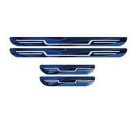 HYGGLY 4 Pièces Protection Seuil de Porte de Voiture pour Peugeot 5008 2015-2023, Acier Inoxydable Plinthes Antirayures Pédale Bienvenue Garde Plaque,Blue/A