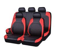 HYGGLY 9 pièces Ensembles De Housses Siège Voiture pour BMW X3 E83 2004 2005-2010, Cuir Imperméable Respirant Housses de Siège Confortable Coussins Siège Protection Interieur,Red/A