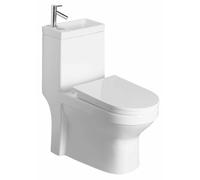 HYGIE Ensemble WC combiné avec lavabo, sortie verticale/horizontale, Blanc