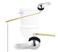 Hygie Rinse Kit de poignée de toilette universelle de rechange avec levier de toilette à montage avant, compatible avec la norme américaine/Glacier Bay/Gerber, poignée de chasse d'eau avec chaîne à