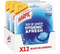 Hygienic & Fresh-Bloc WC adhésif sans cage-24 semaines de fraîcheur- Brise marine x12
