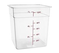 Hygiplas Boîte de Rangement Carrée en Polycarbonate 7 Litres, Plastique Transparent, Plage de Température : -40° à 100°C, Dimensions : 226(H) x 218(L) x 218(P)mm, Couvercle Vendu Séparément, CF023