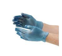 Hygiplas Gants préparation alimentaire en vinyle bleu non poudré, Grand, (lot de 100), Bleu, taille L, Gants sans latex, CF403