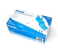 HYGISUN Lot de 100 gants jetables en nitrile non poudrés - Gants d'examen - Bleu - Tailles S, M, L, XL (taille XL)