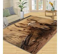 HYGIUID Chemin de cuisine motif tête de mort - 80 x 150 cm - Chemin de porte rustique occidental squelette style sud-ouest antidérapant et anti-fatigue pour couloir, entrée, couloir