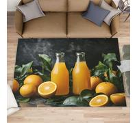 HYGIUID Chemin de cuisine orange jus - 80 x 150 cm - Tapis de porte orange - Still Life - Tapis antidérapant et anti-fatigue pour couloir, entrée, couloir