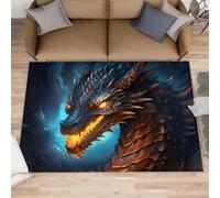 HYGIUID Epic Dragon Tapis de couloir, tapis de couloir à poils courts antidérapant pour cuisine, chambre d'enfant, chambre d'enfant, table de chevet, 70 x 120 cm