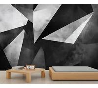 HYGIUID Papier peint abstraction géométrique minimaliste art mural moderne surdimensionné style salle de jeux café décoration de fond (non autocollant)