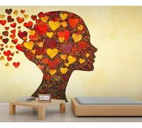 HYGIUID Papier peint abstrait romantique pour femme, papier peint panoramique extra large pour hôtel, restaurant, hall d'accueil (non autocollant)