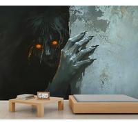 HYGIUID Papier peint horreur monstre Art mural surdimensionné style salle de jeux café décoration de fond (non autocollant)